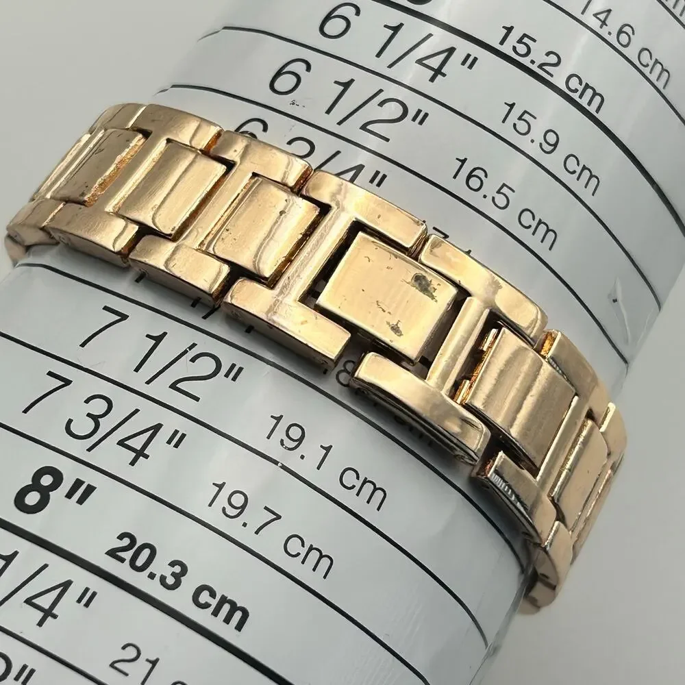 Women’s Rose Gold Crystal Bezel Women’s Fashion Watch Working New Battery